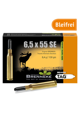 BRENNEKE 6,5X55 SE KIVÄÄRIN PATRUUNA 8,4G TAG LUOTI.  091047