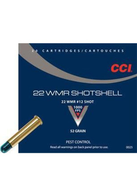 CCI 22WMR SHOTSHELL #12 SHOT HAULIPATR.20 PTR/RAS