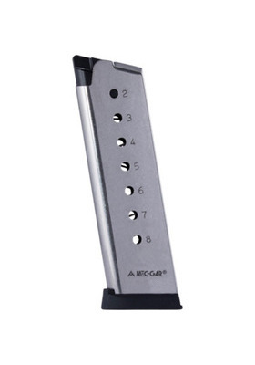 MEC-GAR COLT 1911 45 8RD HT S/S PLASTIC FLOORPLATE LIPAS #MGCG4508SPF