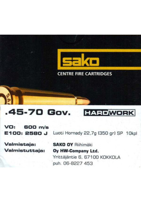 SAKO 45-70 GOVT 350GR SP (HW-HUNT)