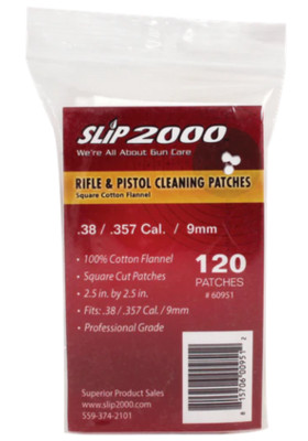 SLIP2000 GUN CLEANING PATCHES 9MM/10MM/.38/.357 2,5"X2,5"