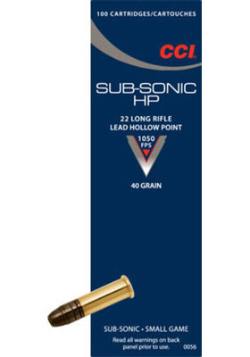 CCI 22 SUBSONIC HP 40GR PK-PTR 326M/S#0056