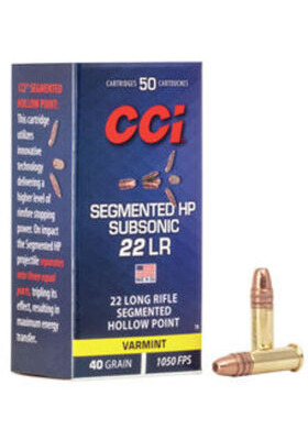 CCI 22LR SUBSONIC QUIK SHOK SEGMENTED HP 40GR 320 M/S #0074 PK.PTR.