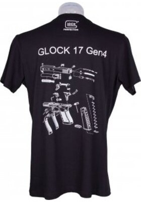 GLOCK MIESTEN T-PAITA ENGINEERING, MUSTA S 31244