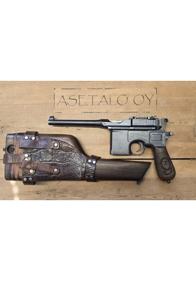MAUSER C96 9MM + RIKKINÄINEN KOTELO