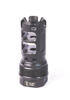SILENT STEEL QD MUZZLE BRAKE 5,56 M15X1 W/ SHIM KIT #MB556-M15X1