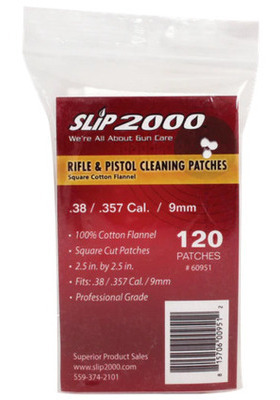 SLIP2000 GUN CLEANING PATCHES 9MM/10MM/.38/.357 2,5"X2,5"