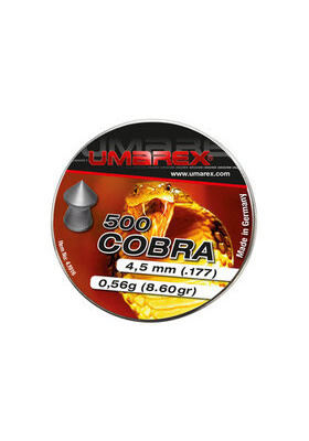 UMAREX 4,5MM COBRA POINTED PELLETS, RIBBED (500PCS)#4.1916