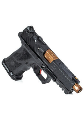 ZEV OZ9C ELITE 9X19 COMPACT BLACK SLIDE ,BRONZE THREADED BARREL#OZ9C-CPT-B-BRZ-TH