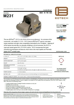 EOTECH M231 COY MILITARY