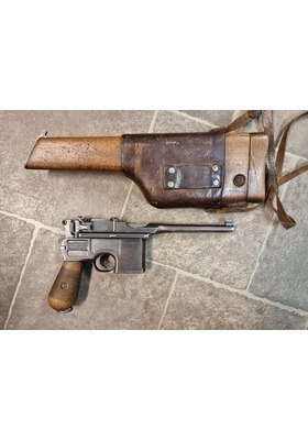 MAUSER C96 KAL 7,63 PISTOOLI VM. 1897 NROTARKKA (1147!) PERÄKOTELO ERI NRO