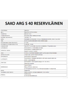 SAKO ARG S 40 "RESERVILÄINEN" .223 REM VARAUSMAKSU