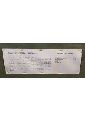 M39 1970 7,62X53R "SUOMI 75V MUISTOASE"