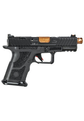 ZEV OZ9C ELITE 9X19 COMPACT BLACK SLIDE ,BRONZE THREADED BARREL#OZ9C-CPT-B-BRZ-TH