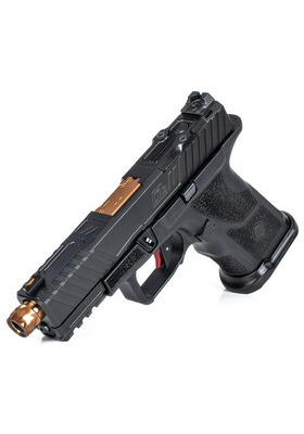 ZEV OZ9C ELITE 9X19 COMPACT BLACK SLIDE ,BRONZE THREADED BARREL#OZ9C-CPT-B-BRZ-TH