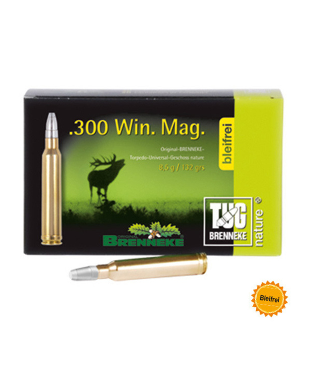 BRENNEKE 300 WIN MAG KIVÄÄRIN PATRUUNA 9,5G TUG NATURE + LUOTI. LYIJYTÖN! 060533