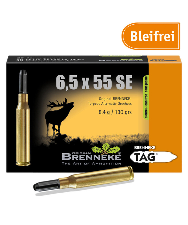 BRENNEKE 6,5X55 SE KIVÄÄRIN PATRUUNA 8,4G TAG LUOTI.  091047