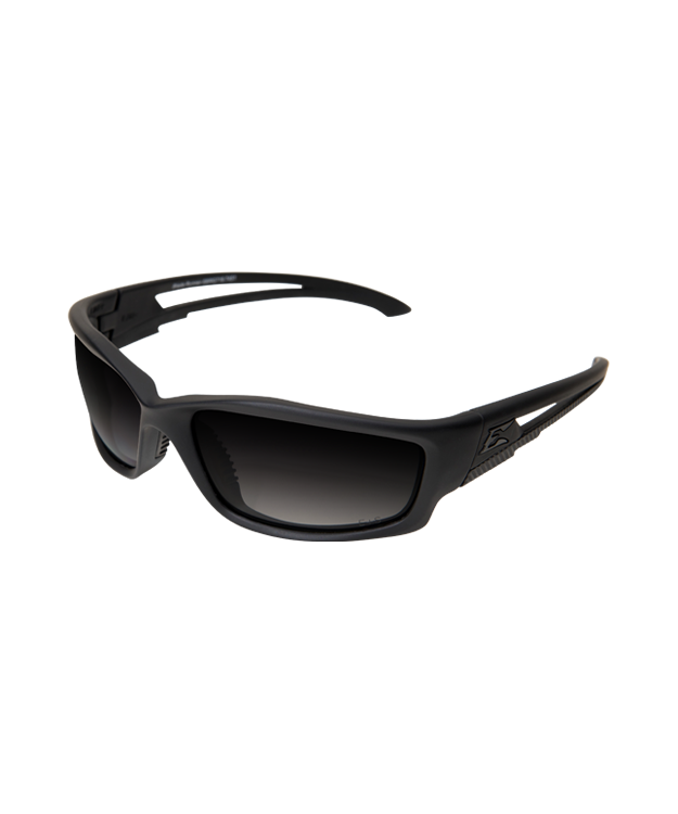 EDGE BLADE RUNNER SOFT TOUCH MATTE BLACK FRAME POLARIZED GRADIENT SMOKE LENSES
