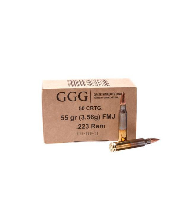 GGG-NATO 223 REM 55GR/3,6G FMJ PATRUUNA 50/1200 #125510   