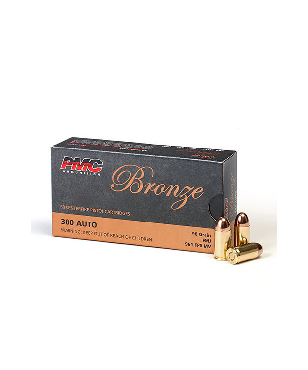 PMC 380 AUTO BRONZE 90GR FMJ 380A PISTOOLIN PATRUUNA