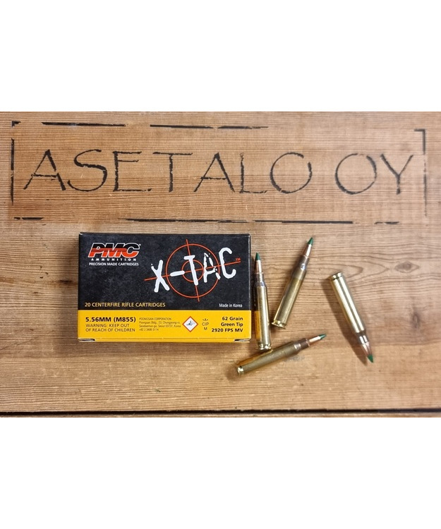 PMC X-TAC 5,56X45 62GR GREEN TIP 5,56K KIVÄÄRIN PATRUUNA