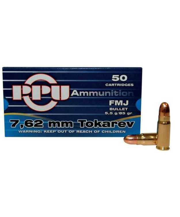 PPU 7,62 TOKAREV FMJ 5,5G PISTOOLIN PATRUUNA