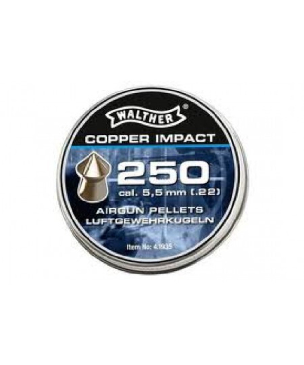 WALTHER COPPER IMPACT PONTED/WAISTED 5,5MM 250KPL/PKT #4.1935