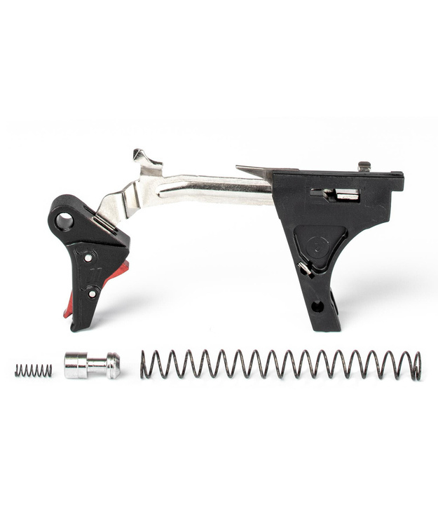 ZEV PRO FLAT FACE TRIGGER DROP-IN KIT GLOCK GEN1-3 9MM MUSTA/PUNAINEN
