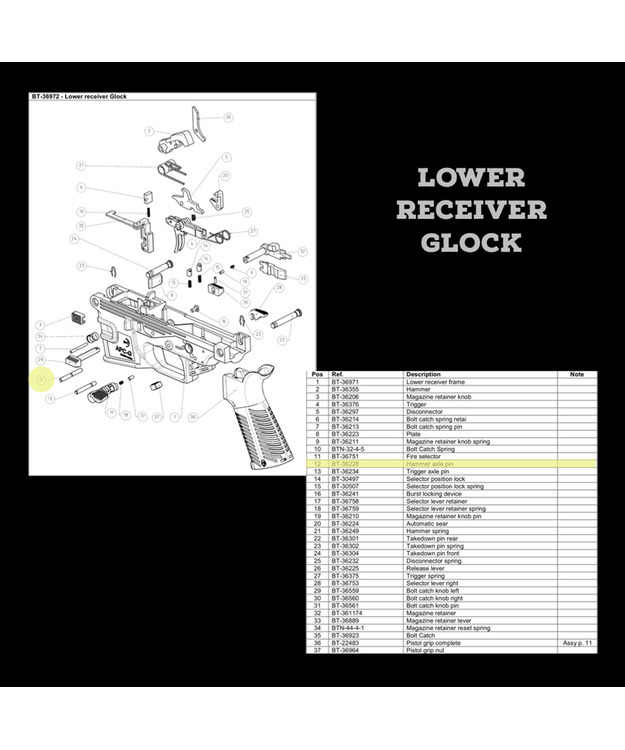B&T APC HAMMER AXLE PIN #BT-36228
