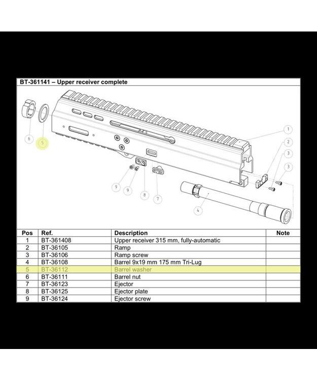 BT-36112 B&T BARREL WASHER M18 B&T APC 9/40/45