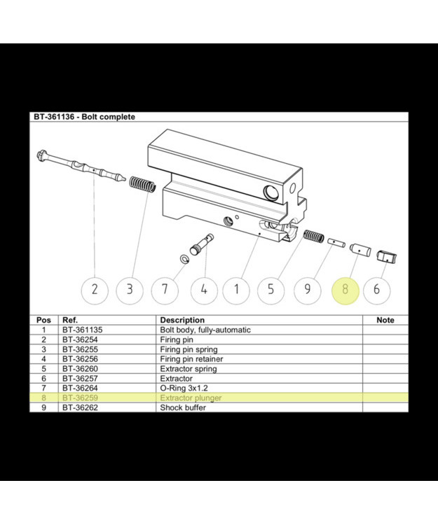 BT-36259 B&T EXTRACTOR PLUNGER TO BT-36257
