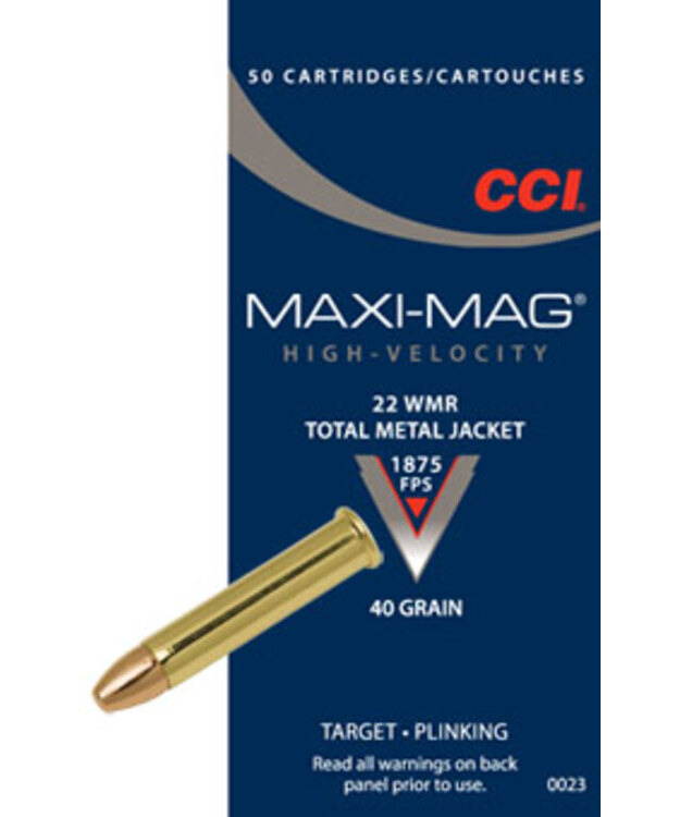 CCI 22 MAXI MAG 22WMR FMJ 2,6G PATRUUNA 40GR SOLIDCCI0023