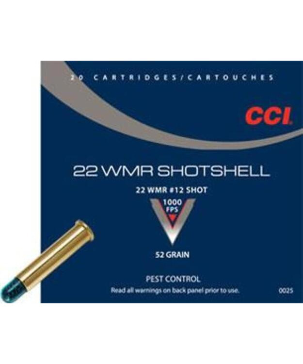 CCI 22WMR SHOTSHELL #12 SHOT HAULIPATR.20 PTR/RAS