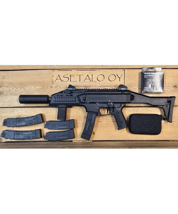 CZ SCORPION EVO 3 S1 9MM + ÄÄVA + KONEISTO KUIN UUSI KÄYT