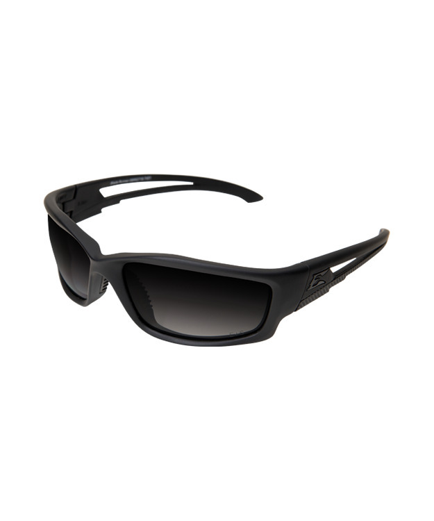 EDGE BLADE RUNNER SOFT TOUCH MATTE BLACK FRAME POLARIZED GRADIENT SMOKE LENSES