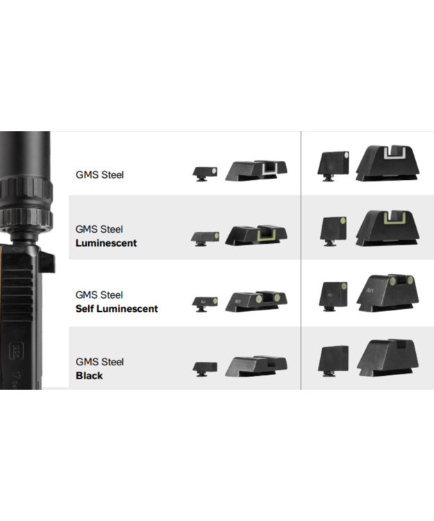 GLOCK SUPPRESSOR 9.1 FRONT SIGHT GMS STEEL BLACK SET 70052