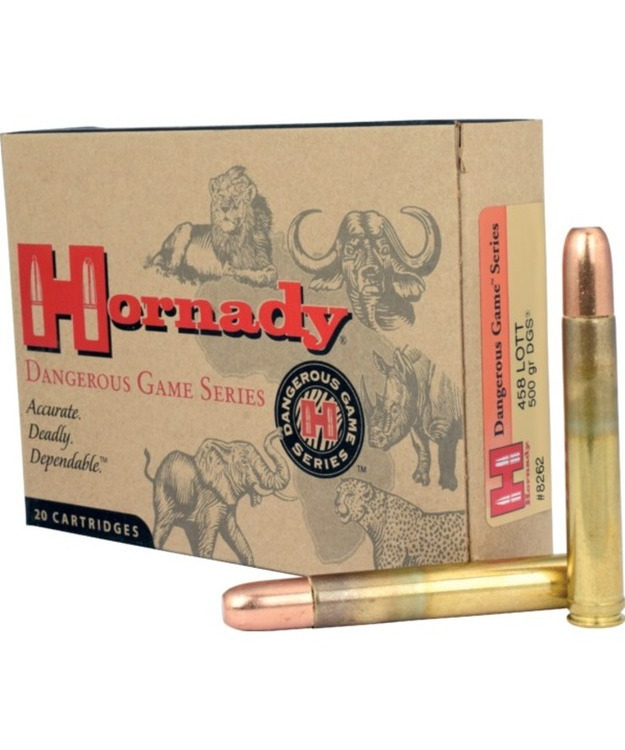 HORNADY 458 LOTT DGS 500GR FMJ/RN 8262 KIV.PTR.
