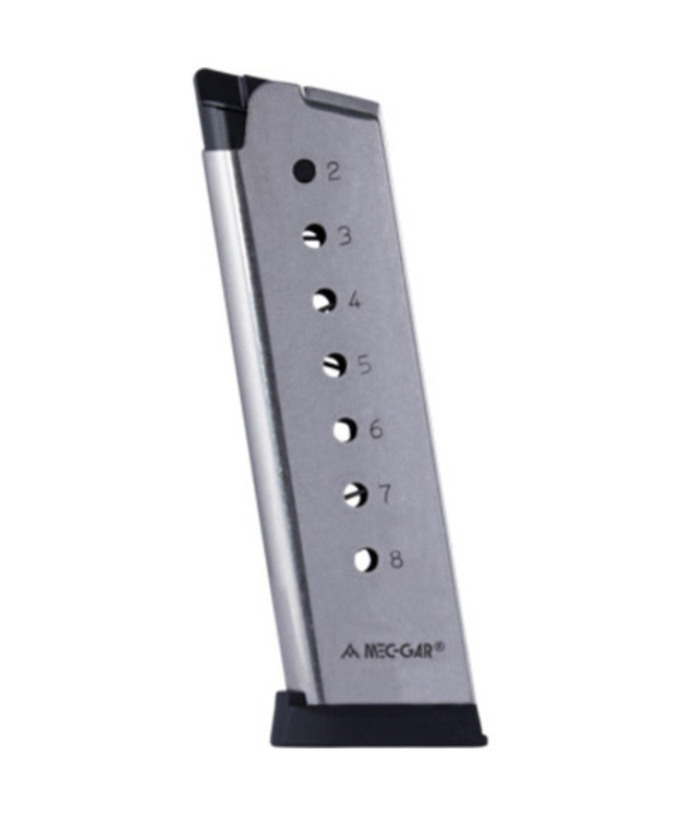 MEC-GAR COLT 1911 45 8RD HT S/S PLASTIC FLOORPLATE LIPAS #MGCG4508SPF