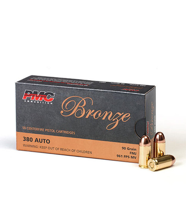 PMC 380 AUTO BRONZE 90GR FMJ 380A PISTOOLIN PATRUUNA