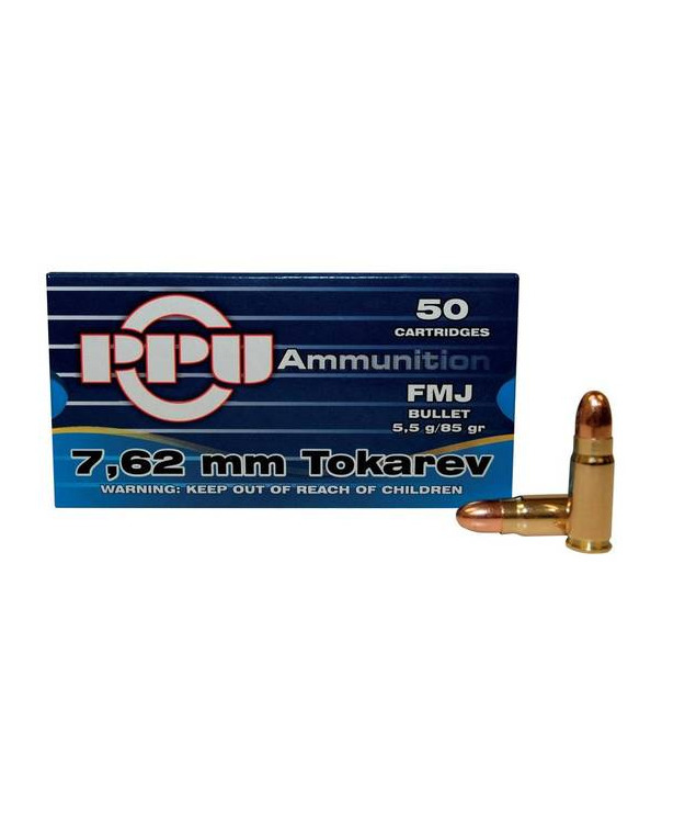 PPU 7,62 TOKAREV FMJ 5,5G PISTOOLIN PATRUUNA