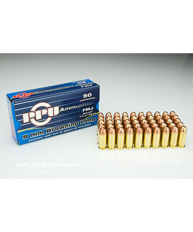 PPU 9 MM BROWNING LONG FMJ 7G (157192)