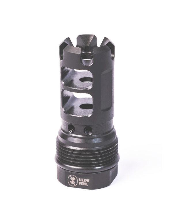 SILENT STEEL QD MUZZLE BRAKE 5,56-1/2"X28 WITH SHIM KIT#MB556-12X28