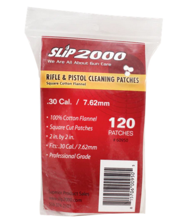 SLIP2000 GUN CLEANING PATCHES .30/7,62MM 2"X2"