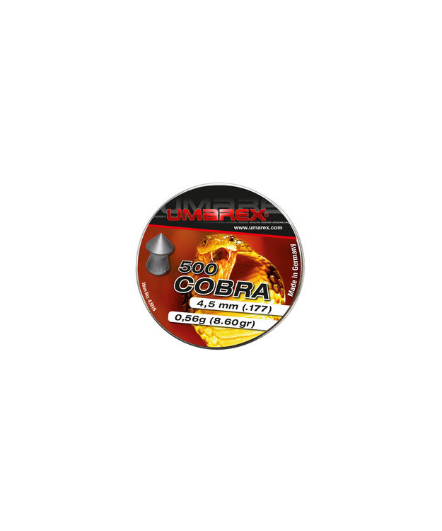 UMAREX 4,5MM COBRA POINTED PELLETS, RIBBED (500PCS)#4.1916