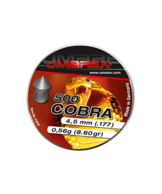 UMAREX 4,5MM COBRA POINTED PELLETS, RIBBED (500PCS)#4.1916