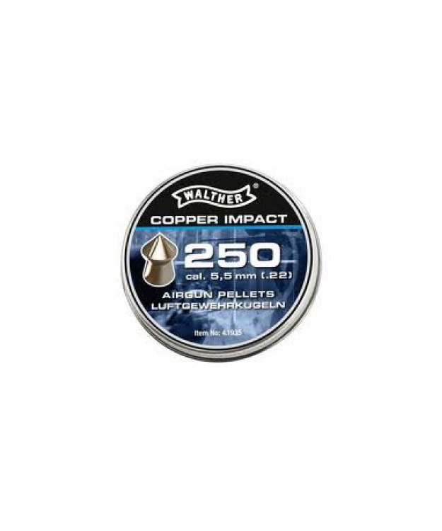 WALTHER COPPER IMPACT PONTED/WAISTED 5,5MM 250KPL/PKT#4.1935